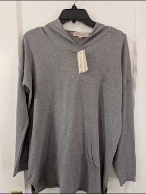 Philosophy Women's  Tunic Gray Hooded Crewneck Sweater